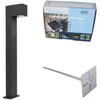 QAZQA Industriell utomhus golvlampa mörkgrå 65 cm IP44 - Baleno