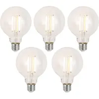 Luumr Set med 5 Smarta dimbara LED-lampor E27 G95 Klar 7W 806lm 2700-6500K