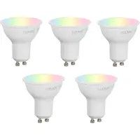 Luumr Set med 5 smarta GU10 50mm dimbara LED-lampor Opal 4,7W 400 lm 2700-6500K