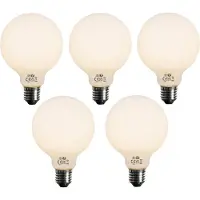 LUEDD Set med 5 Dimbar LED-lampa E27 Opal G95 5W 450lm 2700K
