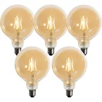 LUEDD Set med 5 E27 3-stegs dimbar LED-lampa guld G125 4W 450lm 2700K
