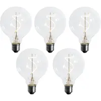 LUEDD Set med 5 Dimbar LED-spirallampa E27 G95 4W 270 lm 2700K