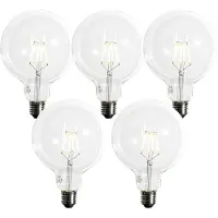 LUEDD Set med 5 E27 Dimbar LED-spiralglödlampa G125 5W 450lm 2200K