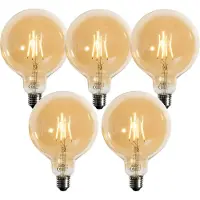 LUEDD Set med 5 E27 dimbara LED-lampor guld G125 4,9W 450 lm 2200K