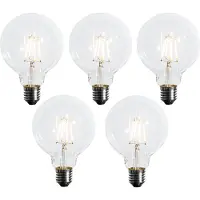 LUEDD Set med 5 E27 dimbara LED-lampor G95 5W 450 lm 2700K