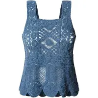 Pepe Jeans för kvinnor. PL702291 Topp Olivblå (S), Casual, Bomull, Ärmlös / Hängselbyxor