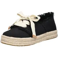 Toms Carolina Lace Up Bomullskvinnors Svarta Strandespadrillos