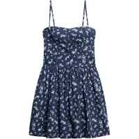 Superdry för kvinnor. W8011971A Cami-klänning marinblå (XXS), Casual, Bomull, Ärmlös / Hängselbyxor, Marino