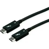 Roline Thunderbolt-kabel Thunderbolt 4, USB 4.0 Thunderbolt (USB-C) kontakt, USB-C-kontakt 1.5 m Svart 8K UHD, Tillämplig kontakt på båda sidor,
