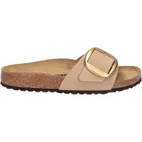 Birkenstock för kvinnor. 1024009 Sandaler i läder Madrid Big Buckle nubuck (Smal passform) brun (41), Hud, Karta, Ingen, Casual