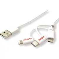 Roline USB-kabel USB 2.0 USB-A kontakt, Apple Lightning kontakt 1.00 m Vit Skärmad 11.02.8329