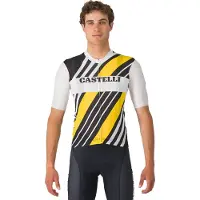 Castelli Heritage Jersey Black White Yellow, Size XL