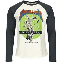 Ginza.se Metallica: No Justice for All Vintage White / Charcoal Medium Baseball Jersey