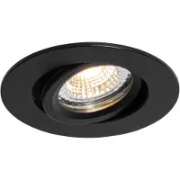 QAZQA Infälld spotlight svart vridbar 6,5 cm inkl. LED IP54 extra tunn - Pupil