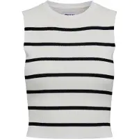 ONLY Broderad topp 'Majli' svart / vit