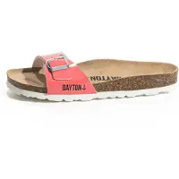 Bayton Pantolette 'ANASTASIA' neonrosa / svart