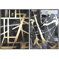 Home ESPRIT Tableau moderne - HOME ESPRIT - 103 x 4,5 x 143 cm - Multicolore - 2 unités - Design contemporain ren