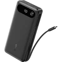Anker - Power bank - inbyggd USB-C-kabel - 20000 mAh - 87 watt - IQ 3.0 - 3 utdatakontakter (2 x USB-C, USB)