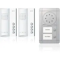 Ritto By Schneider RGE1891420 Porttelefon Sladd Komplett-set 2 Familjshus Silver, Vit