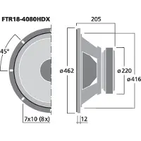 Monacor FTR18-4080HDX/8 PA-subwoofer, 1.000 W, 8 O
