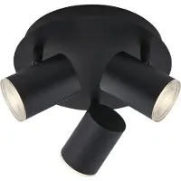 Briloner Takspotlight Banyo Splash GU10 IP44 rund 3 lampor Splash, dimbar, Svart, Vardagsrum / matsal, Metall, Modern, Spotlight