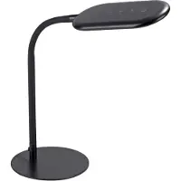 JUST LIGHT LED skrivbordslampa Kelly, dimbar, Svart, Arbetsrum / kontor, Syntetmaterial, Modern, LED-bordslampa