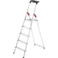 Hailo L60 StandardLine 8160-507 Aluminium Klappstege med trappsteg inkl. verktygsbricka Arbetshöjd (max.): 2.8 m Silver, Röd, Svart EN 131 5.1 kg