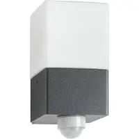 LCD Utomhus vägglampa med rörelsesensor Linus, Svart, Rostfritt stål, Modern