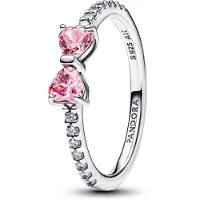 Pandora Timeless Bow silver ring pink cz 193510C01-54