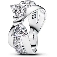 Pandora Timeless Bow silver ring clear cz 193553C01-56