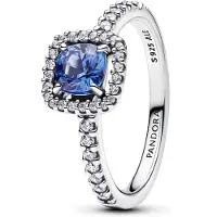Pandora Timeless Halo silver ring blue 193555C01-52