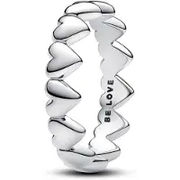 Pandora Moments Row of Hearts sterling silver ring 193427C00-56