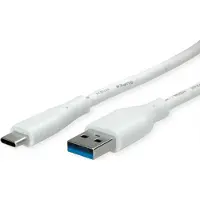 Value USB-kabel USB 3.2 Gen1 USB-A kontakt, USB-C-kontakt 2.00 m Vit Skärmad 11.99.9035
