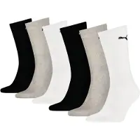 Puma Strumpor Crew 6-pack - Svart/Vit/Grå, storlek 35-38