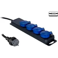 Procab PSI204/1.5-F IP44 grenuttag, 4-vägs, 3G2,5, 4 franska uttag, IP44, 1,5 m