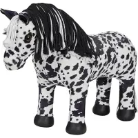 LeMieux Toy Pony Appaloosa Dakota - Fltbar tvfrgad vit & svart man - Supermjuk kappa fr borstning och lek - One Size