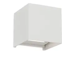 Orion LED utomhus vägglampa Cube, Vitt / opal, Aluminium / grå / zink, Modern, LED-vägglampa utomhus