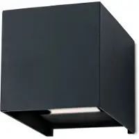 Orion LED utomhus vägglampa Cube, Aluminium / grå / zink, Aluminium / grå / zink, Modern, LED-vägglampa utomhus