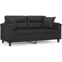 vidaXL 2-sits soffa med prydnadskuddar svart 140 cm konstläder