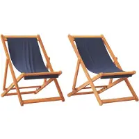 vidaXL Hopfällbara strandstolar 2 st blå tyg