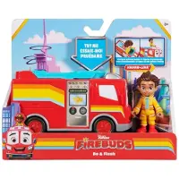 DC Comics Disney Junior Firebuds, Bo och Flash, Actionfigur och Brandbil med Interaktiva Ögonrörelser