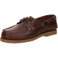 Timberland för kvinnor. TB0A2Q9XEIW1 Klassiska båtskor i brunt läder (41.5 W), Hud, Karta, Nyckelband, Casual