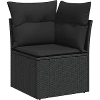 vidaXL Loungegrupp för trädgården med dynor 8 delar svart konstrotting