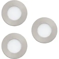 Eglo connect Fueva-C LED infälld spotlight 8,6 cm, set om 3 Connect Fueva-C, dimbar, Aluminium / grå / zink, Vardagsrum / matsal, Metall, Modern, Smarta hem inbyggnadsspotlight