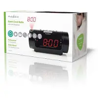Nedis Digital klockradio | LED | Tidsprojektion | AM / FM | Snooze-funktion | Sov timer | Antal alarm: 2 | Svart