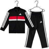 Adidas Träningsdräkt 'Seasonal Essentials Tiberio' röd / svart / vit