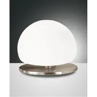 FABAS LUCE LED bordslampa Morgana, dimbar, Vitt / opal, Sovrum, Glas, Modern, LED-bordslampa