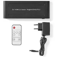 Nedis Hdmi-switch 5 Portar 5xhdmi In Till 1xhdmi Ut 4k Fjärrstyrd Metall 60hz