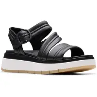 Clarks Toscaniska Remsandaler i Svart Läder