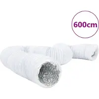 vidaXL Ventilationskanal, aluminium och PVC, 6 m, Ø10 cm